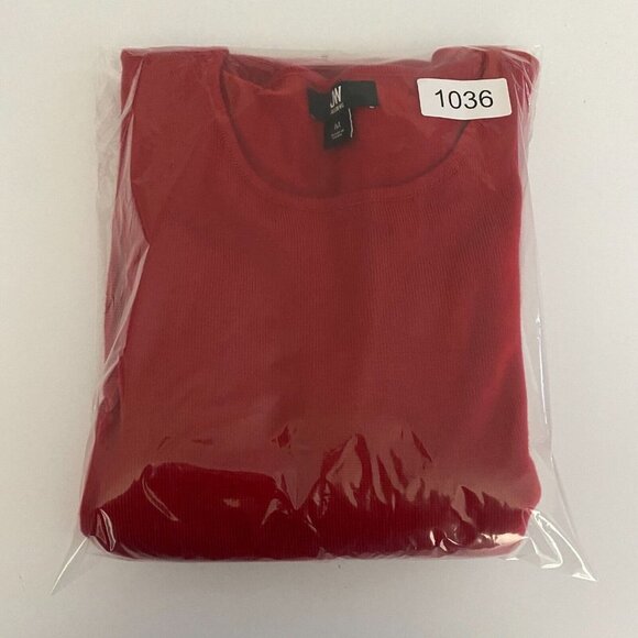 Jason Wu A-Line Knit Sweater Dress M Red Round Neck Long Sleeve Sequined Cuff - Picture 10 of 10